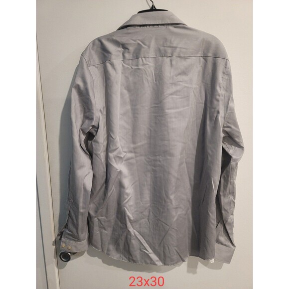 Michael Kors Men's Dress Shirt Medium 16 Gray Slim Fit Button Up - Picture 5 of 8